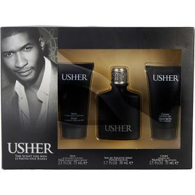 USHER by Usher EDT SPRAY 1.7 OZ & AFTERSHAVE SOOTHER 2.5 OZ & SHOWER GEL 2.5 OZ