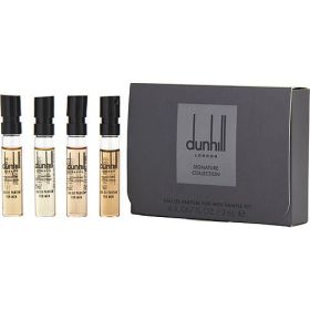 DUNHILL VARIETY by Alfred Dunhill 4 PIECE MENS MINI VARIETY WITH INDIAN SANDALWOOD & MOROCCAN AMBER & BRITISH LEATHER & ARABIAN DESERT AND ALL ARE EAU