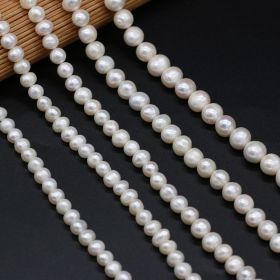 Natural Freshwater Circular Pearl White (Option: 5to6mm)