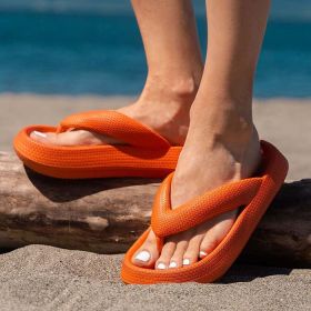 Outdoor Seaside Beach Thick Bottom Flip Flops (Option: Orange-42to43)