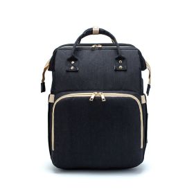 USB Charging Version Mommy Bed Backpack Folding Large Capacity Multi-function (Option: Black A)