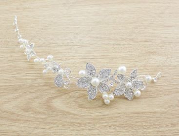 Butterfly Bridal Jewelry Set Chain Pearl Jewelry Three Piece Bridal Soft Chain Headdress Bridal Jewelry Set (Option: Headdress)