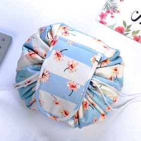 Animal Printing Large Capacity Drawstring Lazy Cosmetic Storage Bag (Option: Blue and whitea)