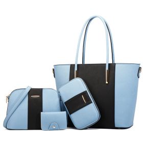 Fashion Women'S Bag, Cross-Border Picture And Mother Bag, Portable Diagonal Bag (Option: Blue black)