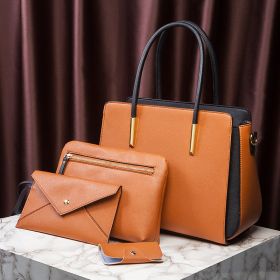 Women European Style Large Handbag (Color: Brown)