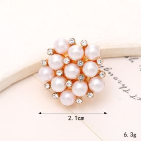 Jeans Button Hole Shoes Diy Accessories Bright Crystal Classic Style Ornament Accessories Upper Pearl Flower (Option: C512-Transparent)