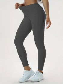 Women's Yoga Pants High Waist Lift High Elastic Tight Fitness Trousers (Option: Grey-2xl)