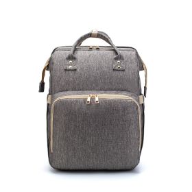 USB Charging Version Mommy Bed Backpack Folding Large Capacity Multi-function (Option: Grey A)