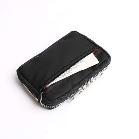Women's Simple And Compact Multi-function Hand-held RFID Anti-theft Swiping Wallet (Color: Black)