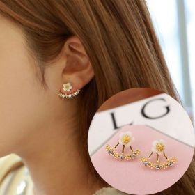 Female little daisy flower pearl earrings (Option: Daisy gold)
