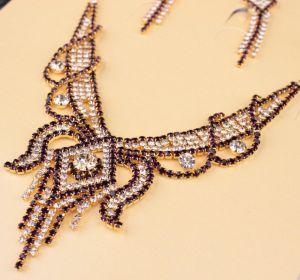 X526 low clearance sale, European and American exaggerated butterfly necklace, Earrings Set Bridal Jewelry (Color: Black)