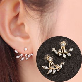 Female little daisy flower pearl earrings (Option: Rose Gold)