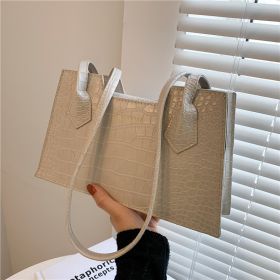 Spring And Summer New Fashion Shoulder Portable Small Square Bag (Color: Grey)