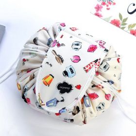 Animal Printing Large Capacity Drawstring Lazy Cosmetic Storage Bag (Option: Whitea)