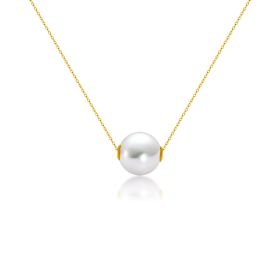 Pearl Clavicle Necklace (Color: Gold)