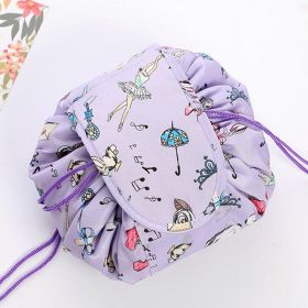 Animal Printing Large Capacity Drawstring Lazy Cosmetic Storage Bag (Option: Swan Lake)