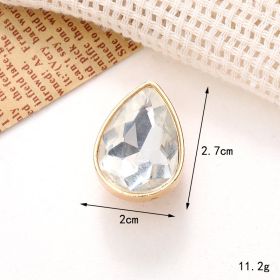 Jeans Button Hole Shoes Diy Accessories Bright Crystal Classic Style Ornament Accessories Upper Pearl Flower (Option: C137-Transparent)