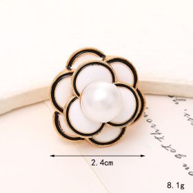 Jeans Button Hole Shoes Diy Accessories Bright Crystal Classic Style Ornament Accessories Upper Pearl Flower (Option: C442-Transparent)