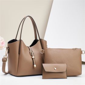 Large Capacity Totes Three-piece Portable Shoulder Bag (Color: Khaki)
