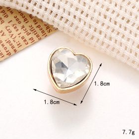 Jeans Button Hole Shoes Diy Accessories Bright Crystal Classic Style Ornament Accessories Upper Pearl Flower (Option: C278-Transparent)