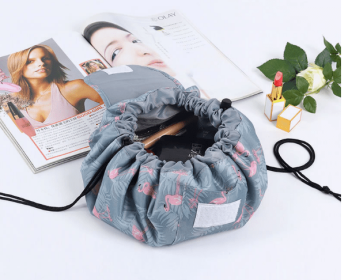 Animal Printing Large Capacity Drawstring Lazy Cosmetic Storage Bag (Option: DARK B)