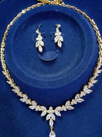 Zircon Simple Bridal Set (Color: Gold)