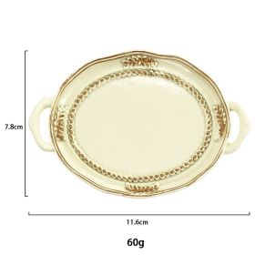 Creative Resin Candle Holder Plate Earrings Necklace Jewelry Ornament (Option: Pastoral Beige-Simple Jewelry Dish)