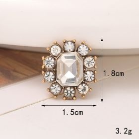 Jeans Button Hole Shoes Diy Accessories Bright Crystal Classic Style Ornament Accessories Upper Pearl Flower (Option: C453-Transparent)