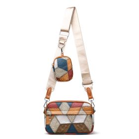 Retro Fashion Stitching Contrast Color Small Square Bag (Option: Yellow Color Matching)