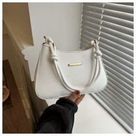 Women's High-end Hand-held Armpit Small Square Bag (Color: White)
