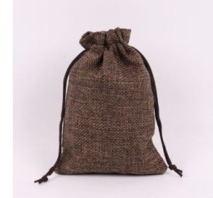 Manufacturers Wholesale Drawstring Linen Bag Mini Rope Linen Jewelry Packaging Gift Bag Bundle Mouth Small Cloth Bag (Option: Coffee-15x20cm)