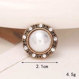 Jeans Button Hole Shoes Diy Accessories Bright Crystal Classic Style Ornament Accessories Upper Pearl Flower (Option: C445-Transparent)