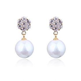 Long star and moon earrings (Option: Round gold)