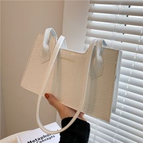 Spring And Summer New Fashion Shoulder Portable Small Square Bag (Color: White)