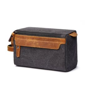 Travel Portable Large-capacity Storage Bag Business Trip Portable Cosmetic Bag Toilet Bag (Color: Black)
