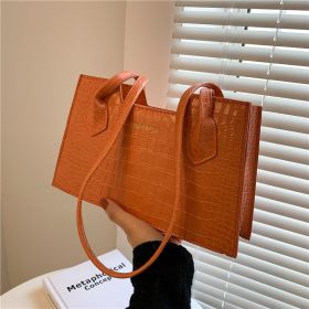 Spring And Summer New Fashion Shoulder Portable Small Square Bag (Color: Orange)