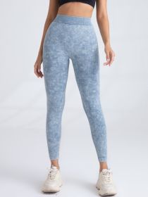 V-Back Scrunch Butt Workout Leggings, Women Seamless Gym Yoga Leggings High Waist Active Yoga Pants, Yoga Leggings High Waist Active Yoga Pants (Option: Blue-S)