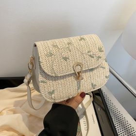 Fashion Personality Summer Straw Woven Bag Girl (Color: White)