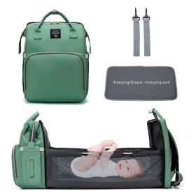 Large Capacity Diaper Bag Mummy Nursing Nappy Backpacks Travel Baby (Option: Green A)
