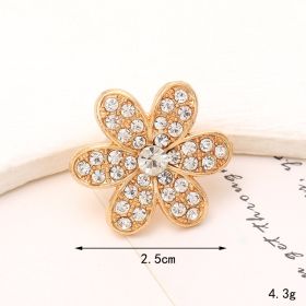 Jeans Button Hole Shoes Diy Accessories Bright Crystal Classic Style Ornament Accessories Upper Pearl Flower (Option: C514-Transparent)