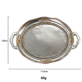 Creative Resin Candle Holder Plate Earrings Necklace Jewelry Ornament (Option: Pastoral Silver-Simple Jewelry Dish)